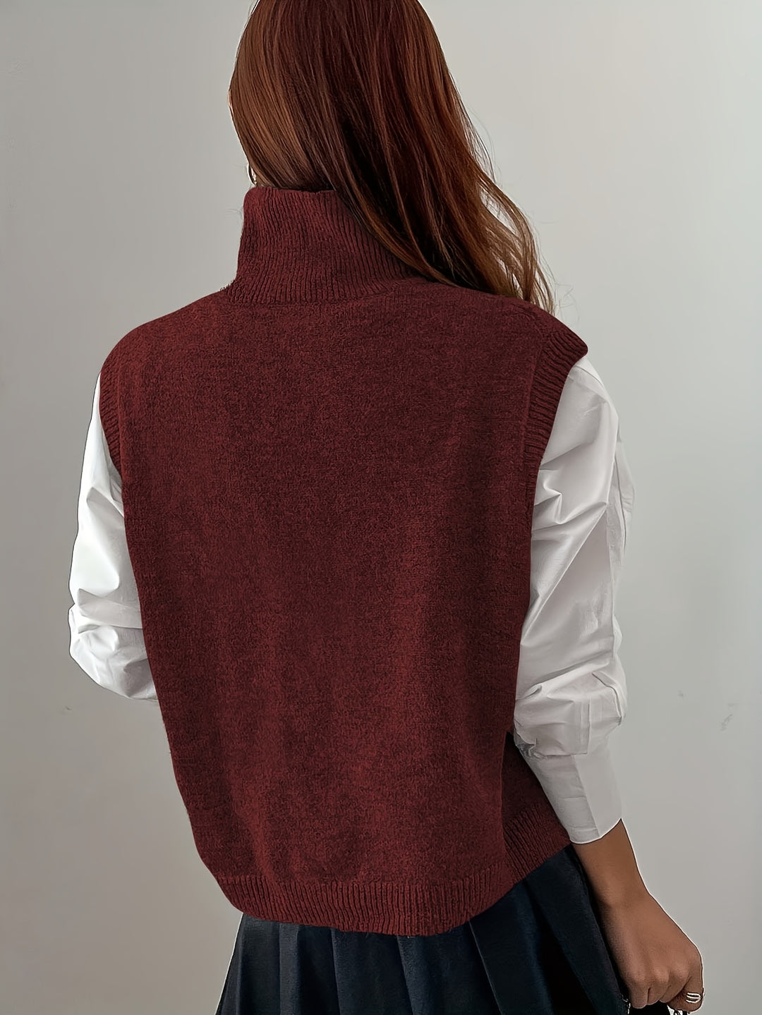 Elspeth | Elegant High-Neck Sweater Vest