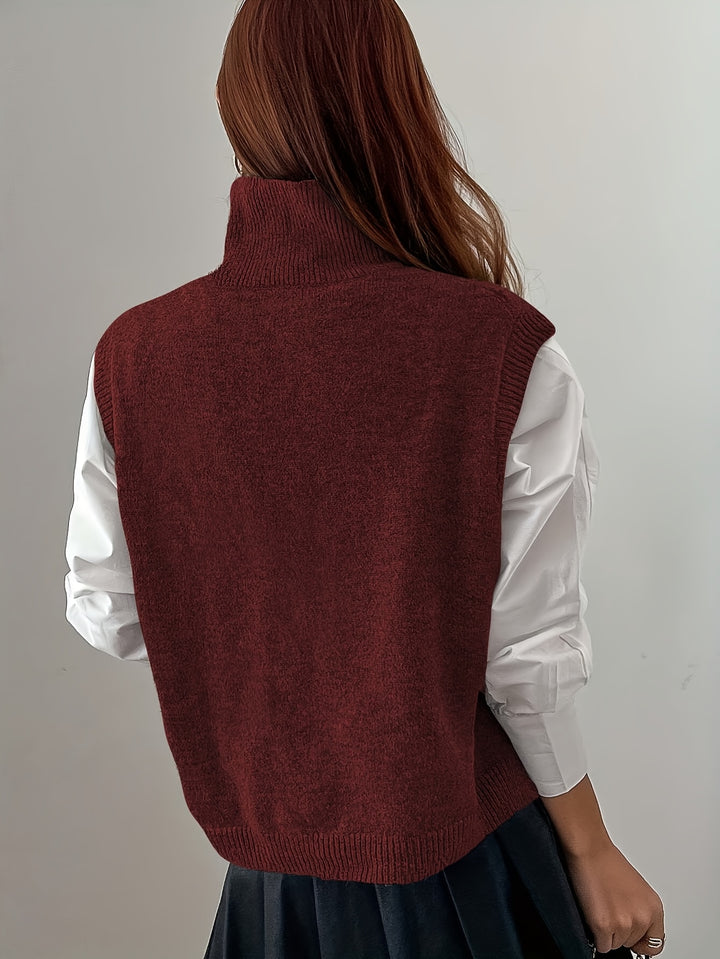 Elspeth | Elegant High-Neck Sweater Vest