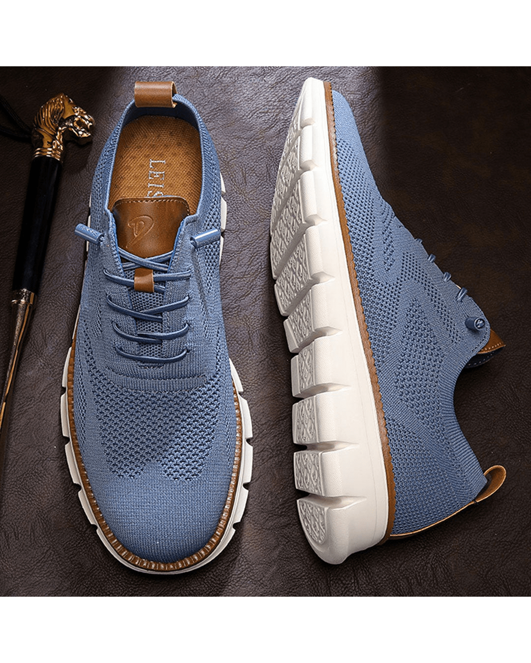 Cole | Men's Breathable Knit Lace-Up Sneakers