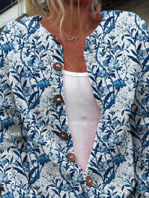 Prudence | Vintage Floral Button-Front Cardigan