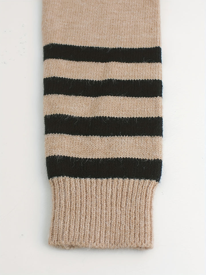 Eloise | Striped Ribbed Round Neck Sweater