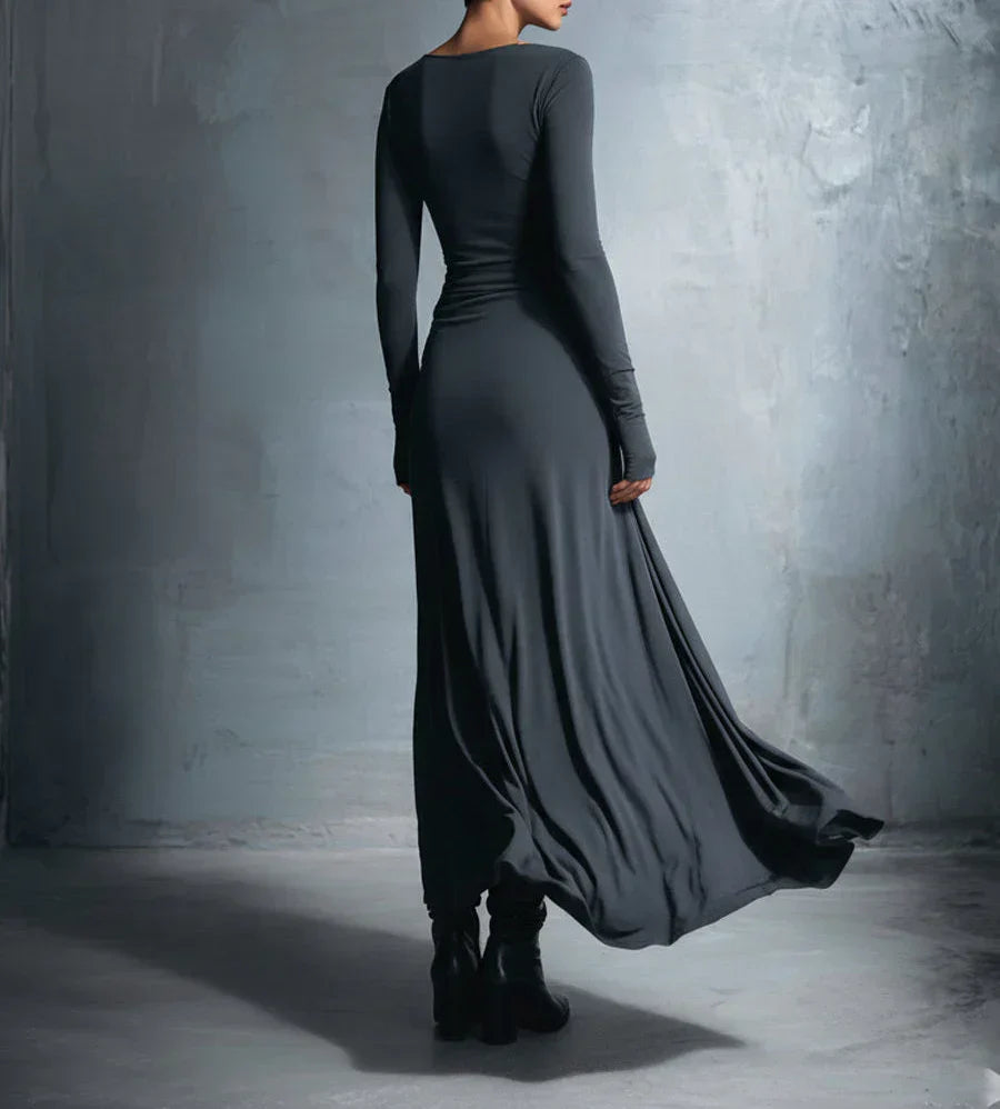 Lenora | Draped Side-Knot Maxi Dress