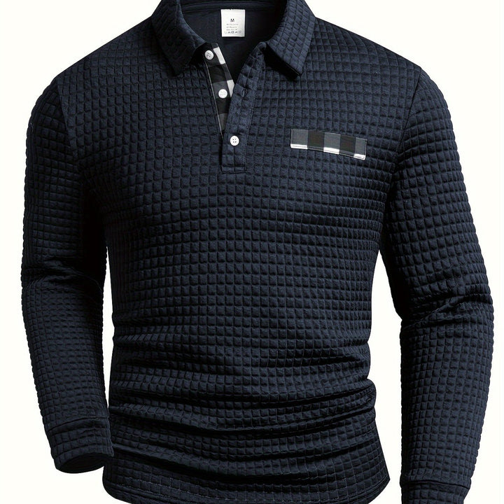 Hollis | Textured Long-Sleeve Polo Shirt