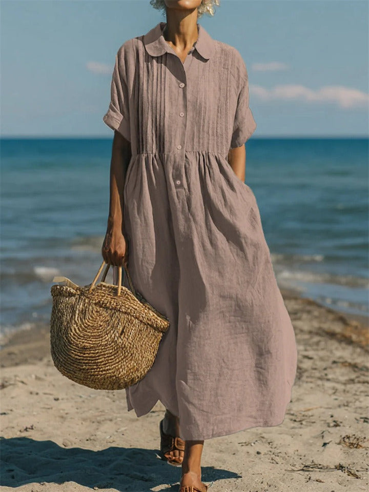 Lydia | Relaxed Collared Shirt Dress