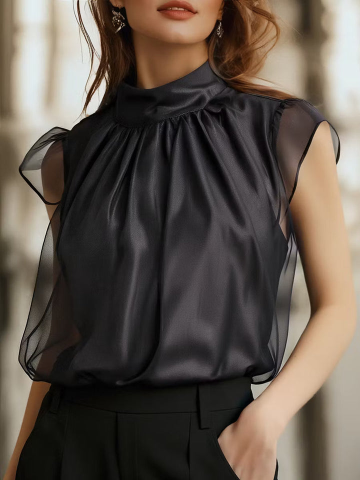 Suzanne | Graceful High-Neck Sleeveless Blouse