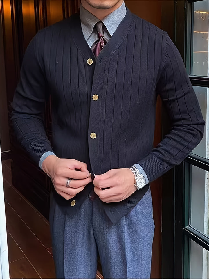 Oliver | Ribbed Button-Up Cardigan