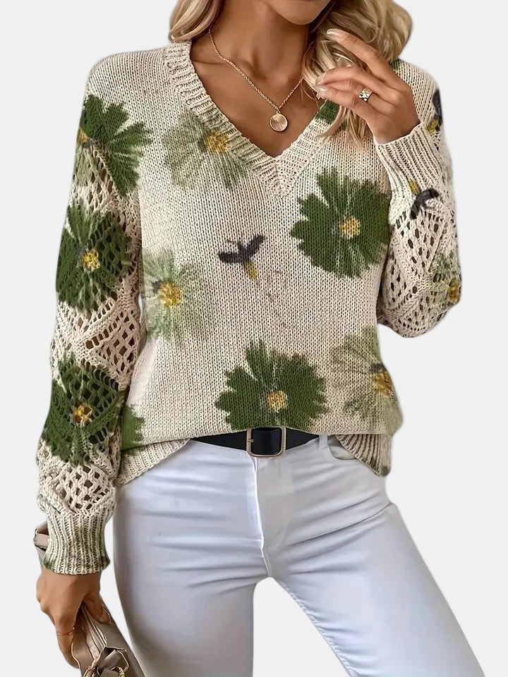 Marlisa | Floral Openwork Sweater