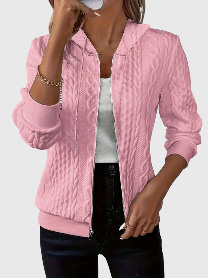 Marion | Textured Zip-Up Hoodie