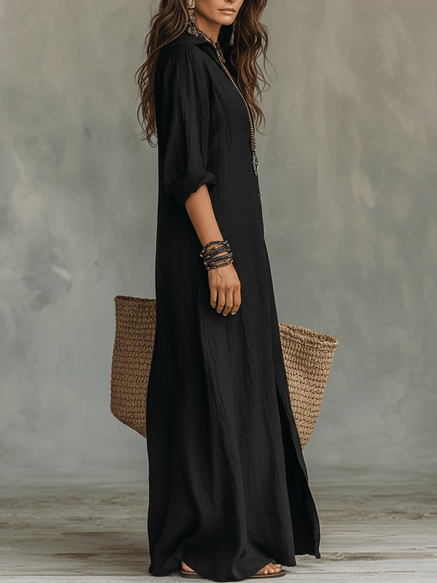 Margaux | Relaxed Button-Front Maxi Dress