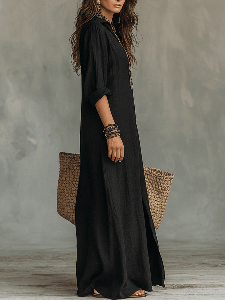 Margaux | Relaxed Button-Front Maxi Dress