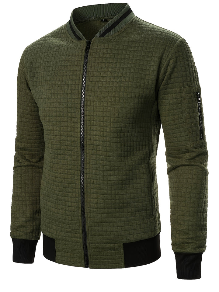 Marcus | Textured Stand-Collar Bomber Jacket