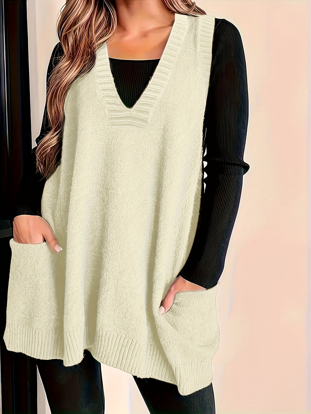 Georgina | Relaxed V-Neck Vest with Pockets
