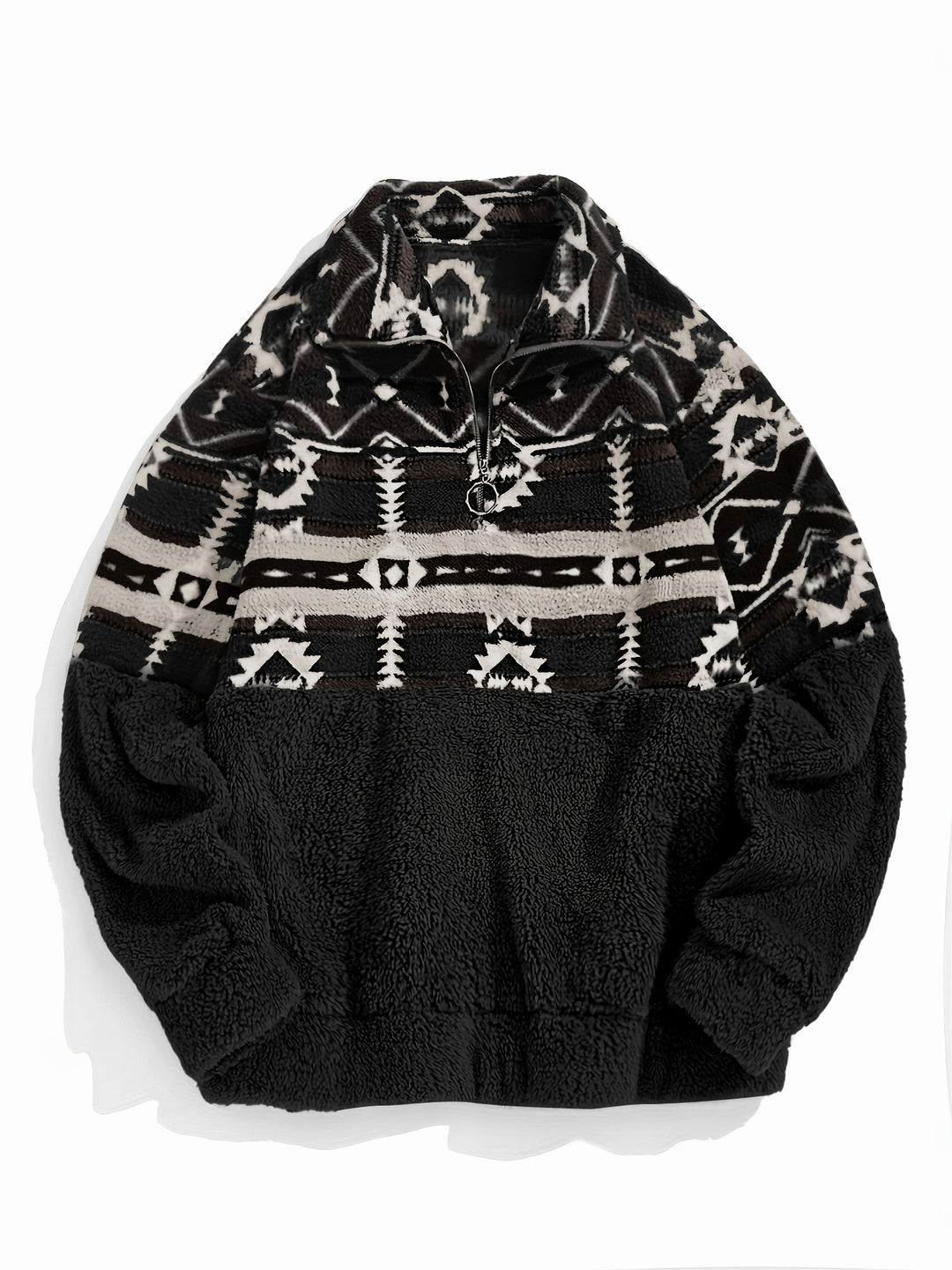 Sienna | Patterned Half-Zip Teddy Pullover
