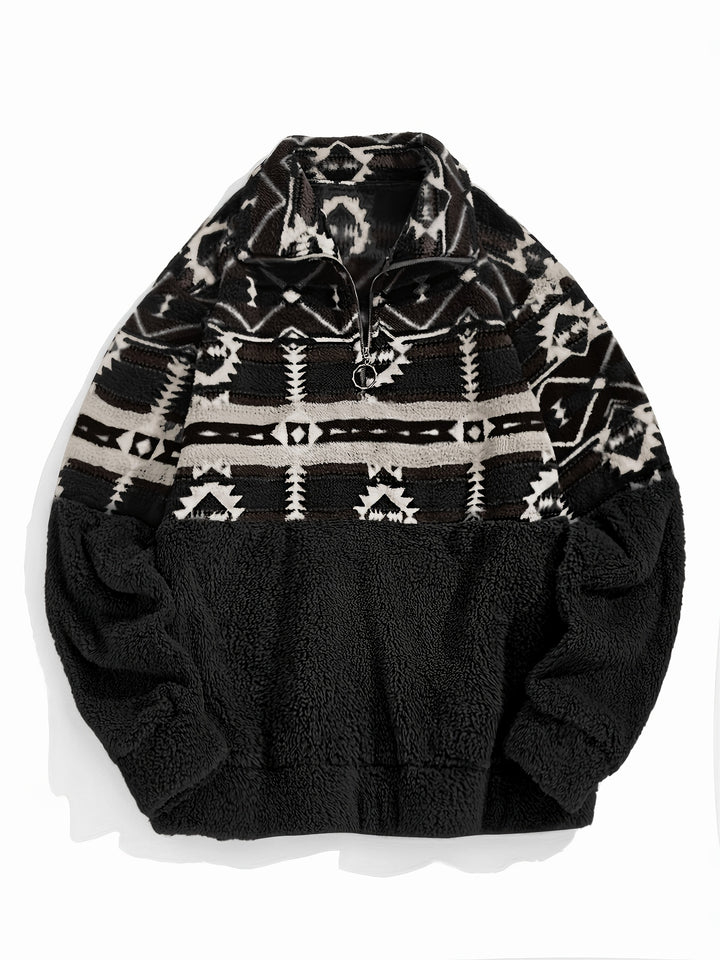 Sienna | Patterned Half-Zip Teddy Pullover