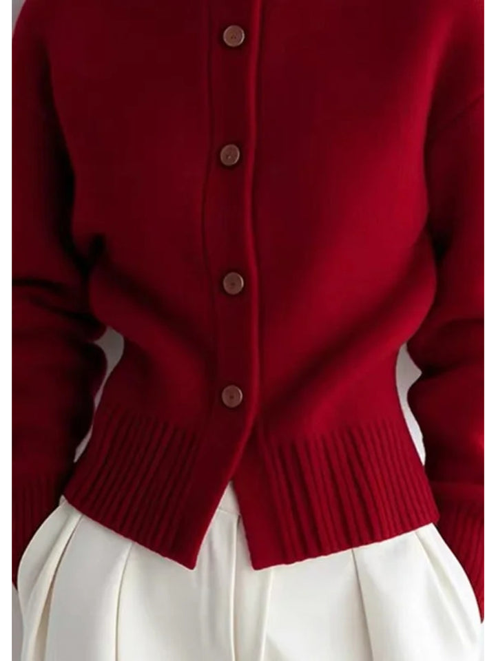 Seraphina | Button-Front Mock Neck Cardigan