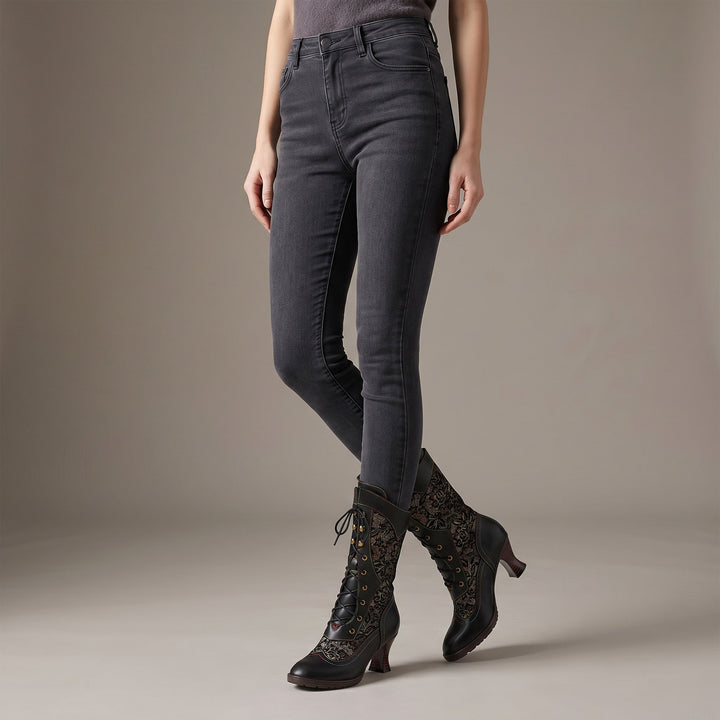 Eliana | Lace-Up Heeled Ankle Boots