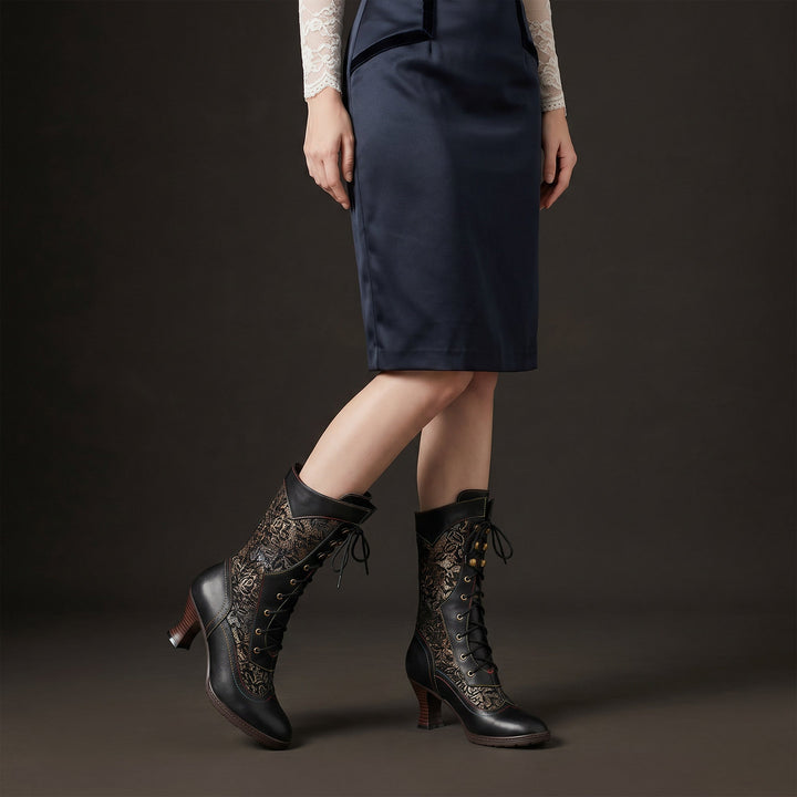 Eliana | Lace-Up Heeled Ankle Boots