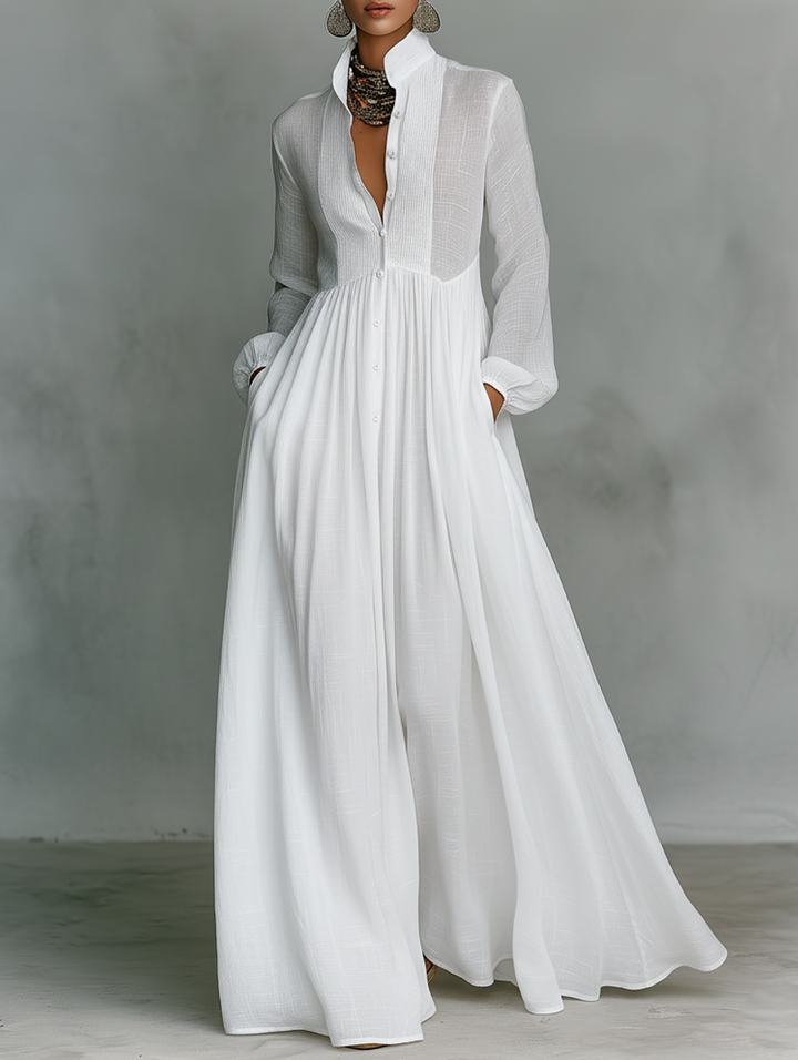 Astrid | Flowing Button-Front Maxi Dress