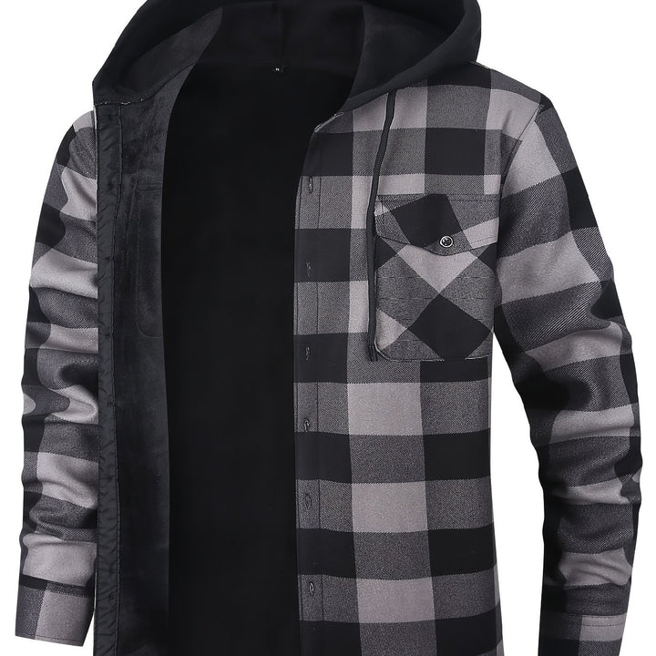 Nolan | Hooded Plaid Shirt Jacket