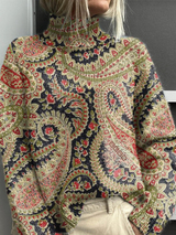 Elinor | Ornate Paisley Turtleneck Sweater
