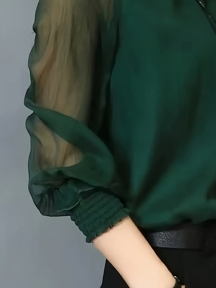 Sabrina | Stand-Collar Long-Sleeve Blouse
