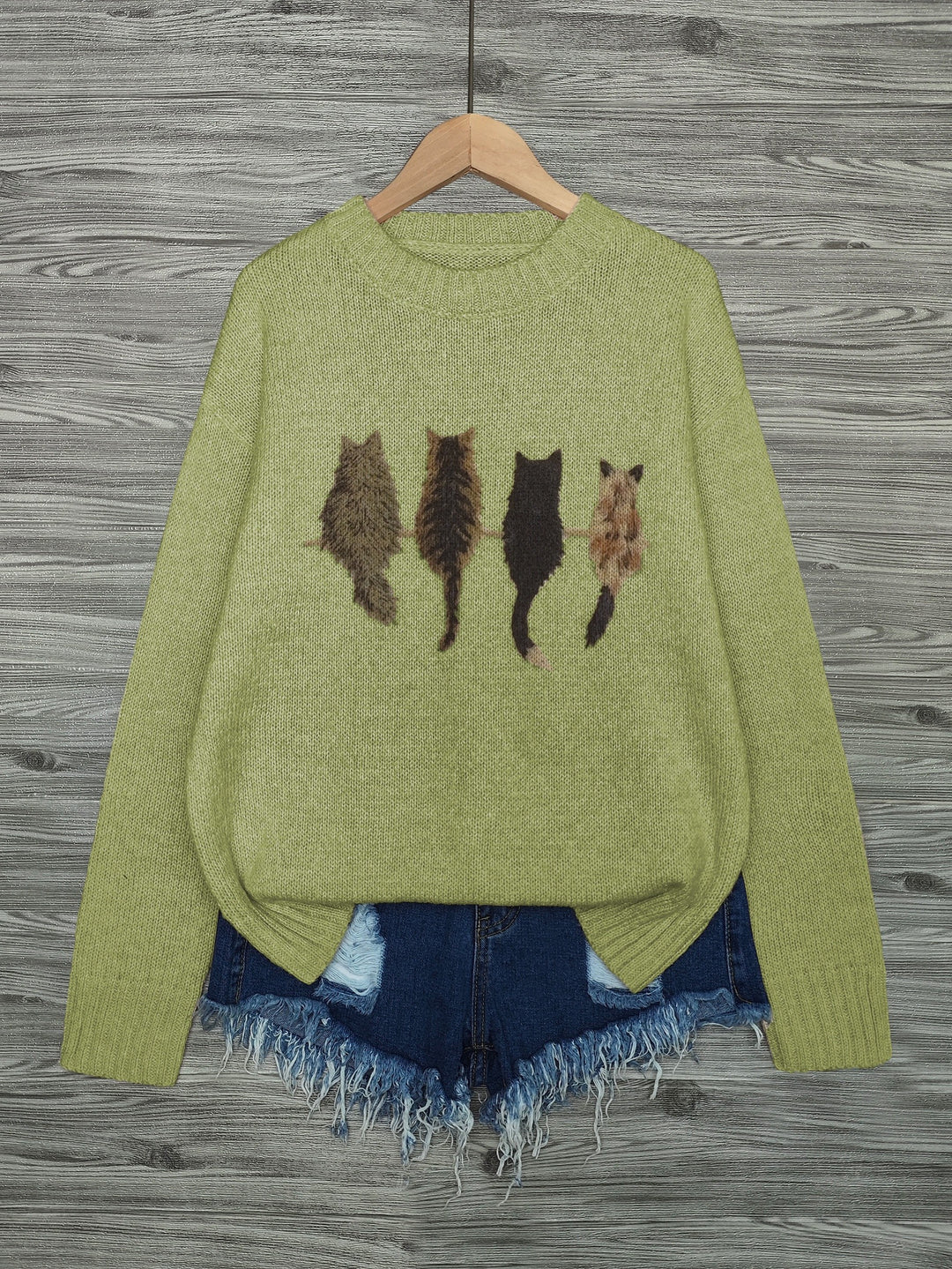 Lydia | Cozy Cat-Print Sweater