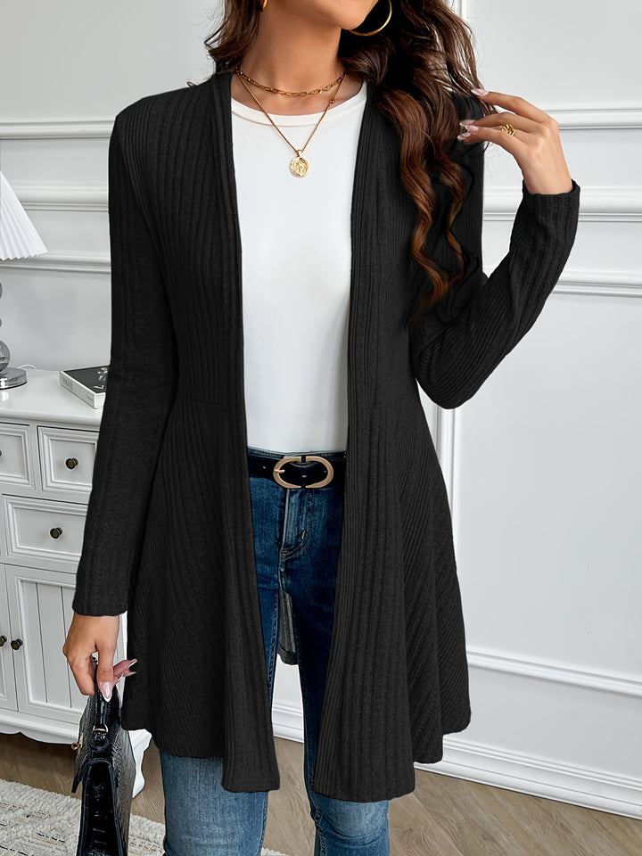 Marianne | Ribbed Longline Open-Front Cardigan