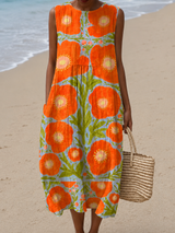 Isabella | Blooming Sleeveless Midi Dress