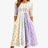Tamsin | Floral Patchwork Midi Dress