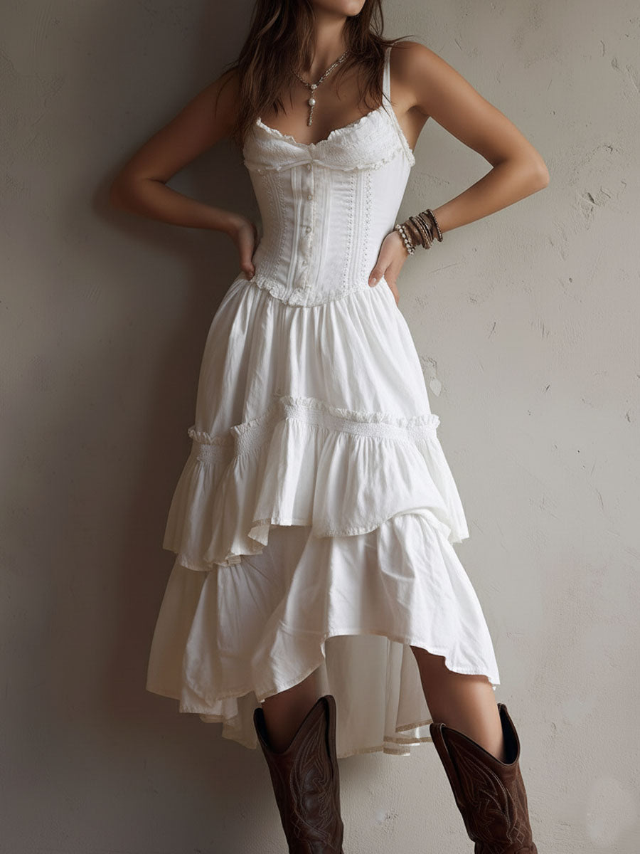 Juliette | Tiered Corset Midi Dress