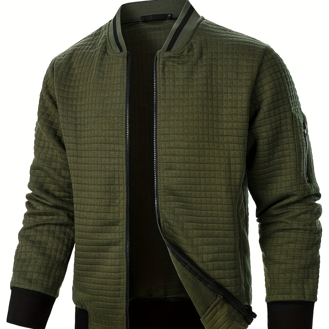 Marcus | Textured Stand-Collar Bomber Jacket