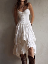 Juliette | Tiered Corset Midi Dress