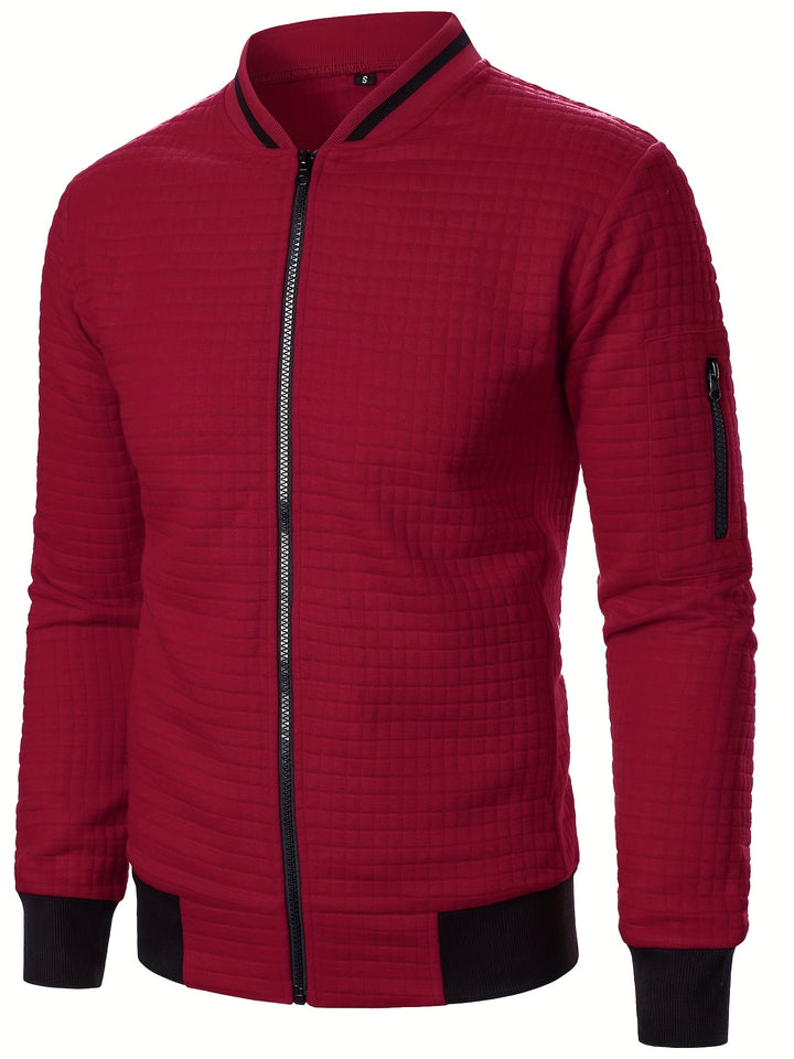 Marcus | Textured Stand-Collar Bomber Jacket