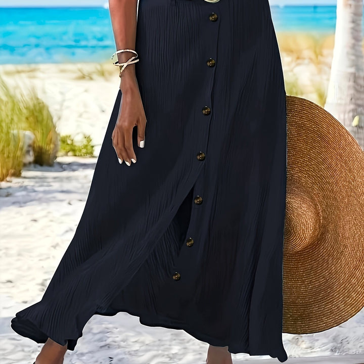 Diane | Button-Front A-Line Maxi Skirt