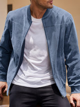 Flint | Men's Zip-Up Bomber Jacket with Stand Collar