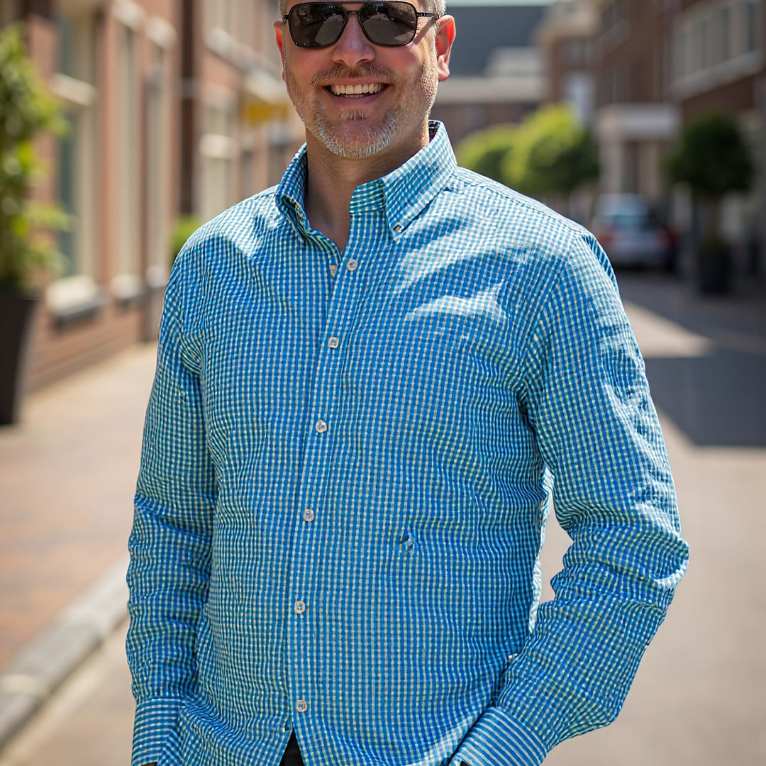 Sloan | Men's Print Colour-Block Long Sleeve Shirt