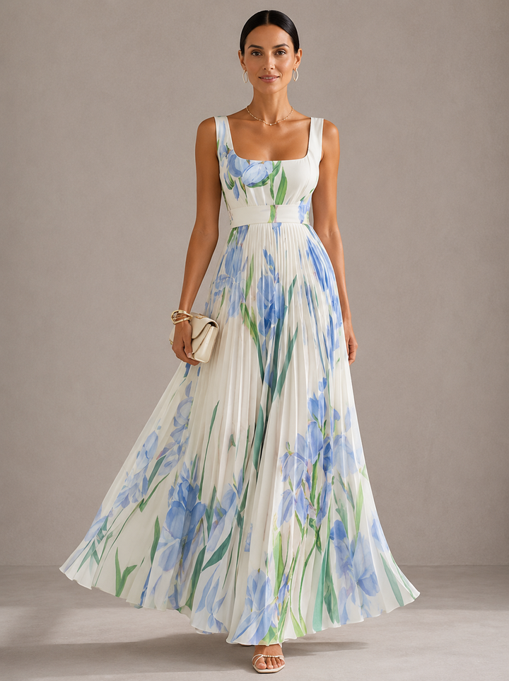 Lucienne | Blooming Pleated Maxi Dress