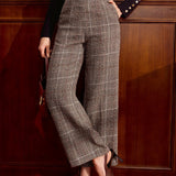 Serena | Tailored Checked Wide-Leg Trousers