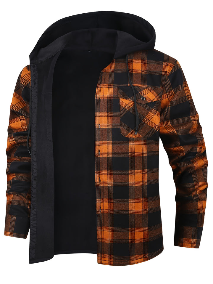 Nolan | Hooded Plaid Shirt Jacket