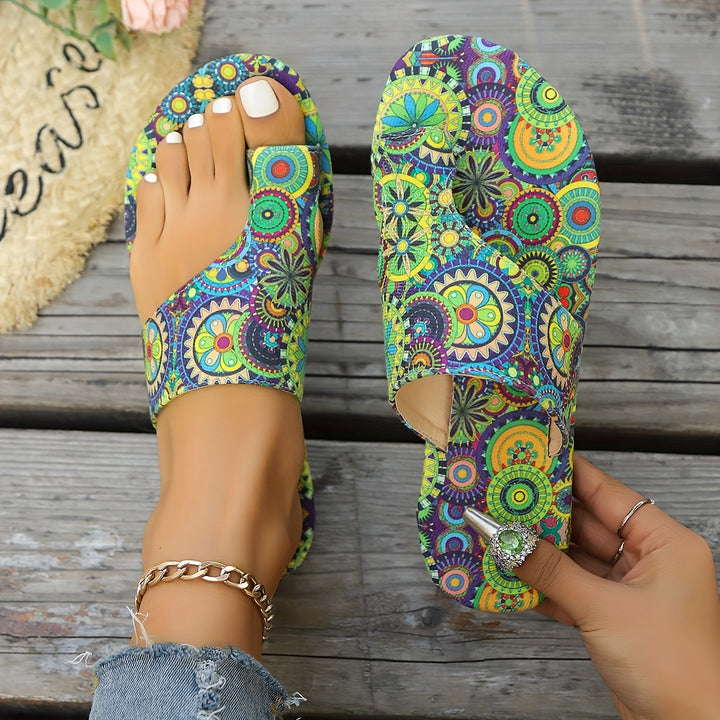 Bethany | Bohemian Print Slide Sandals