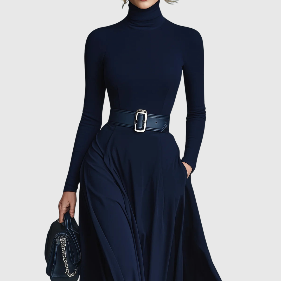 Katarina | Belted High-Neck Maxi Dress