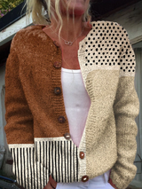 Rosabel | Colour-Block Button-Front Cardigan