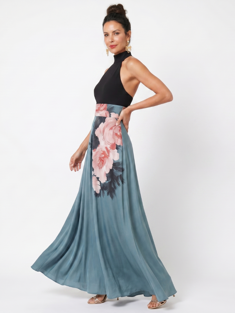 Cassandra | Floral Halter Maxi Dress