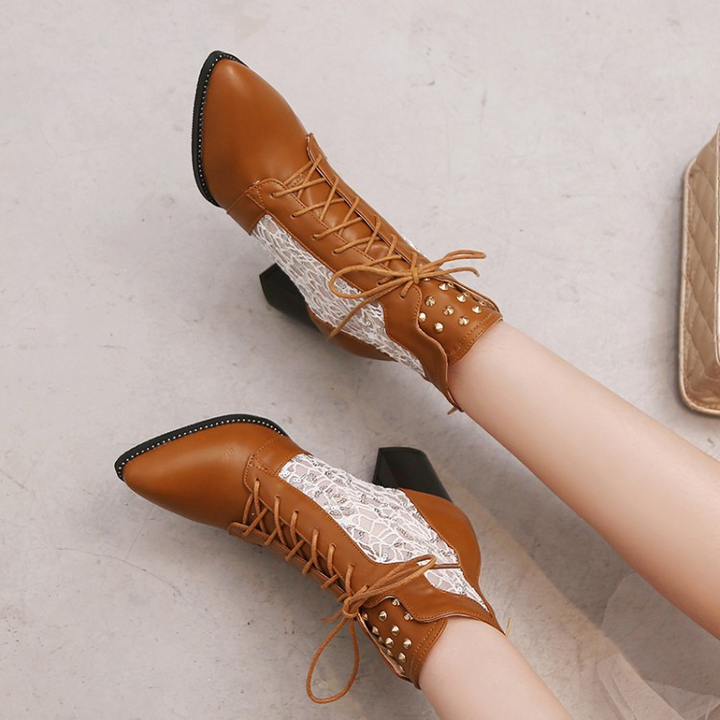 Eliana | Lace-Up Heeled Ankle Boots