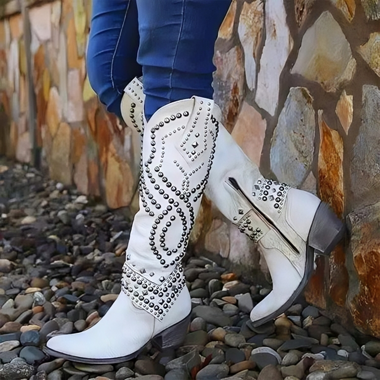 Sierra | Studded Tall Western Boots
