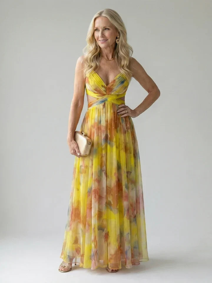 Marlene | Softly Wrapped Floral Maxi Dress