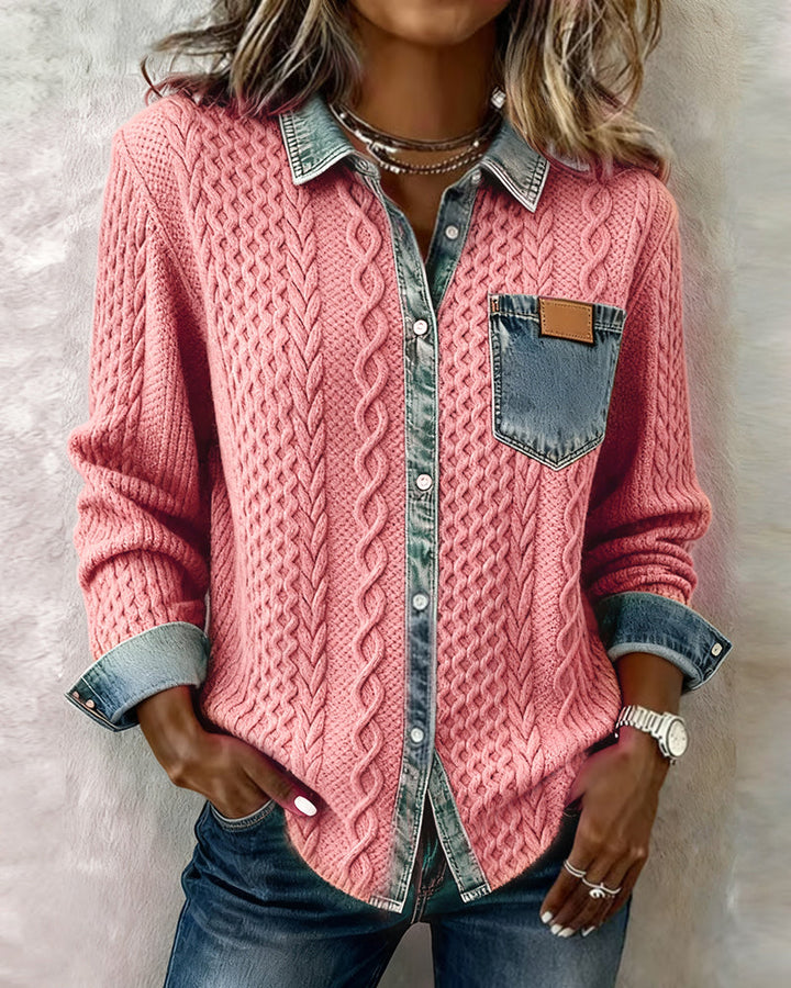 Sharon | Textured Button-Front Shirt