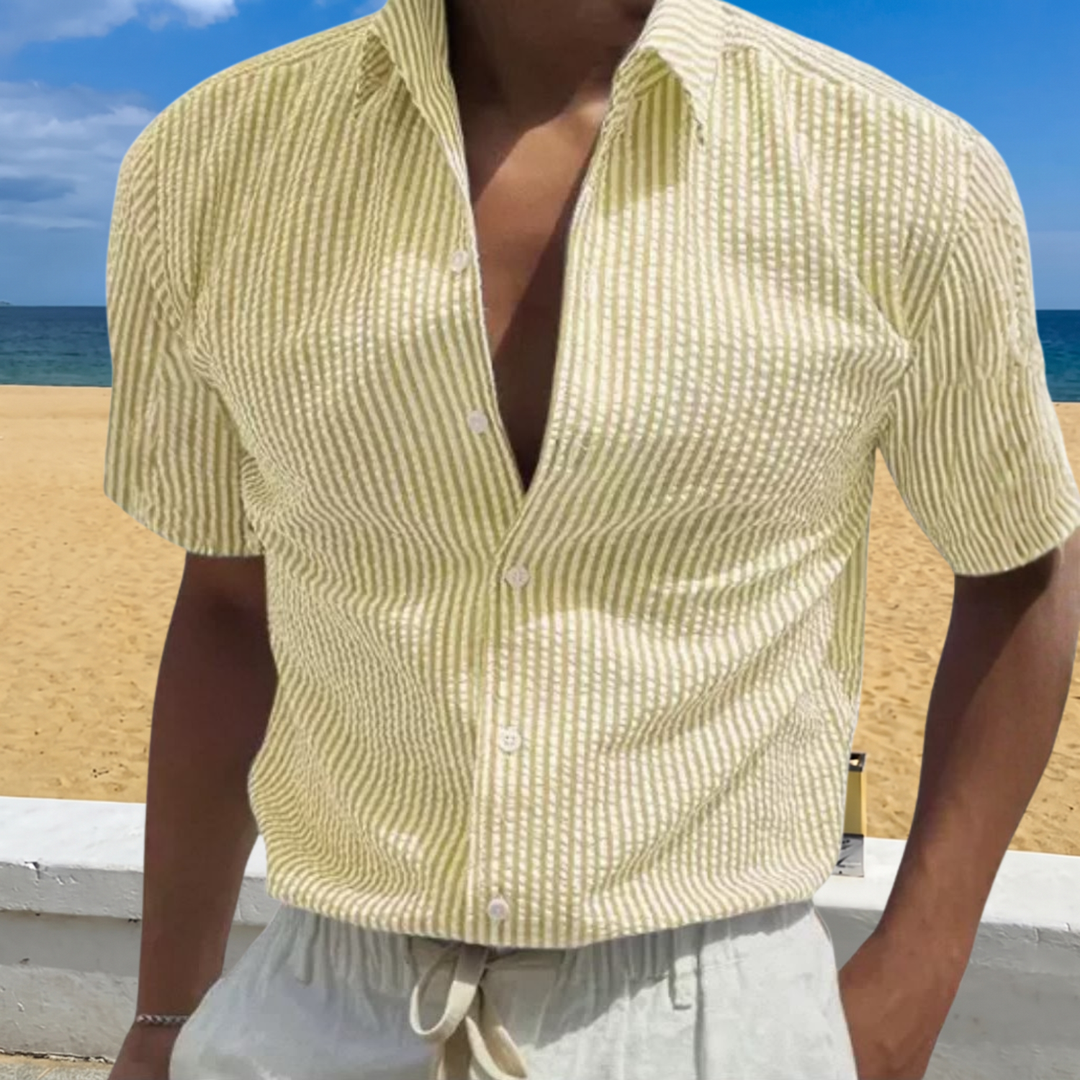 Dean | Men's Textured Stripe Short Sleeve Summer Shirt