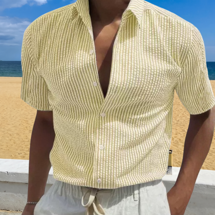 Dean | Men's Textured Stripe Short Sleeve Summer Shirt