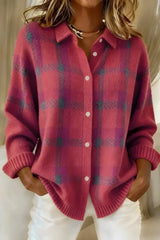 Deanna | Classic Collared Plaid Cardigan